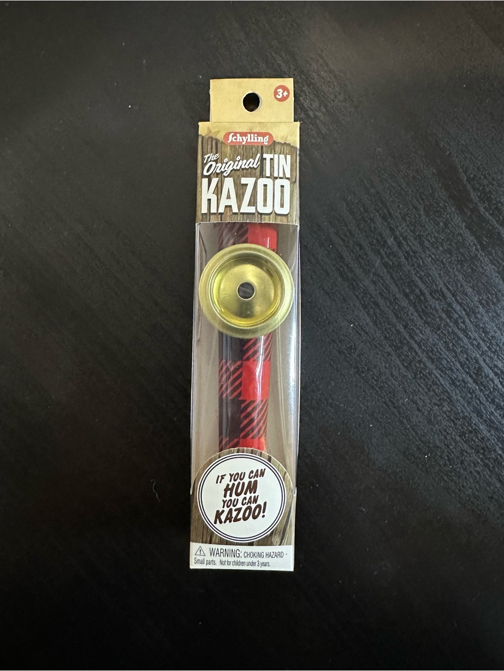 New Schylling The Original Tin Kazoo Red Black Buffalo Plaid In Sealed Box